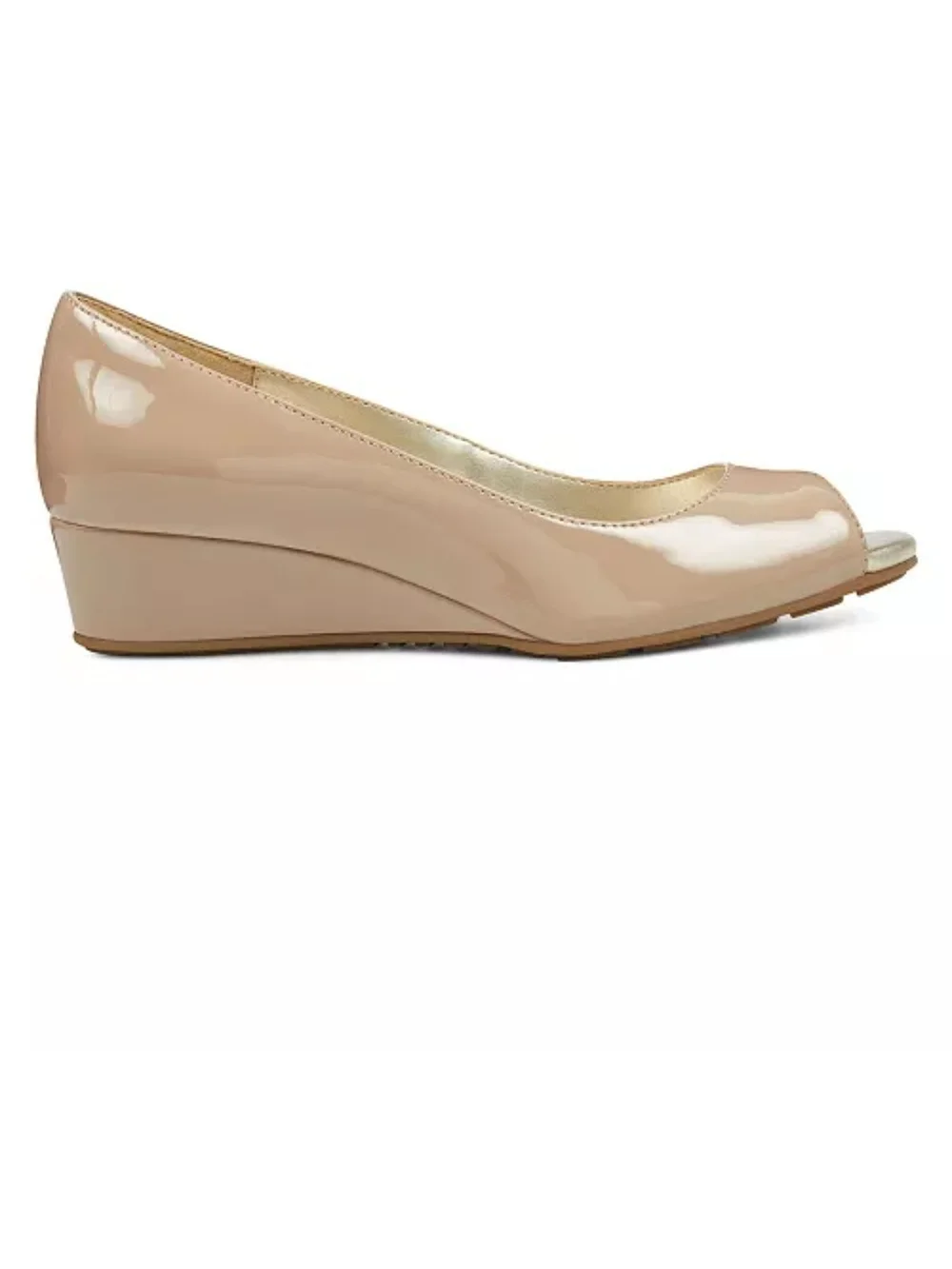 Bandolino Candra Low Wedge Peep Toe Dress Pumps Size 6 WIDE
